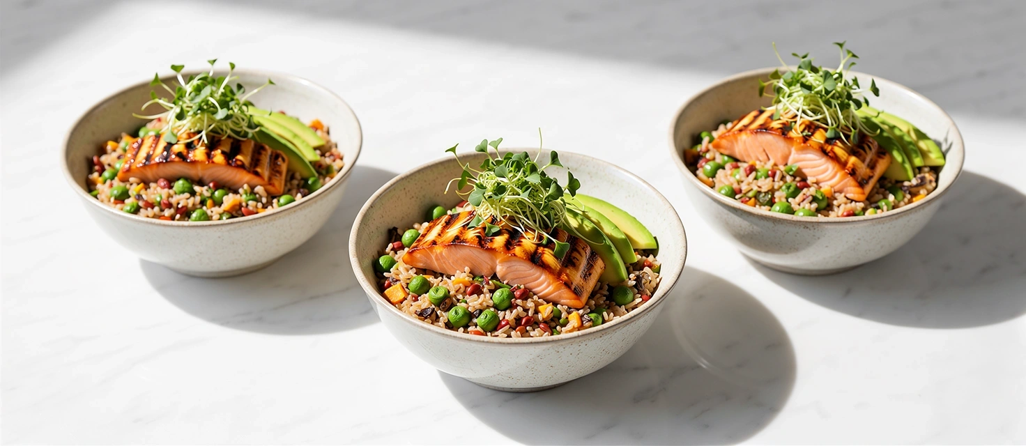 Premium healthy meal presentation